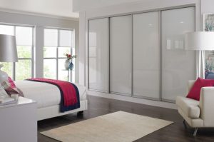 white sliding wardrobe